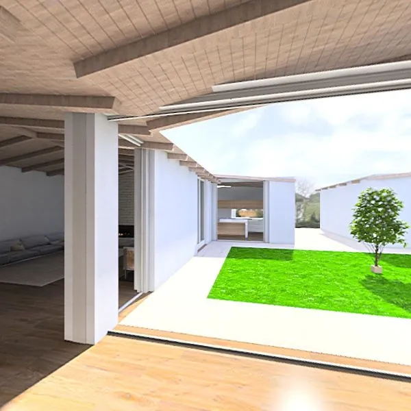 casa giardino interno 3d design renderings