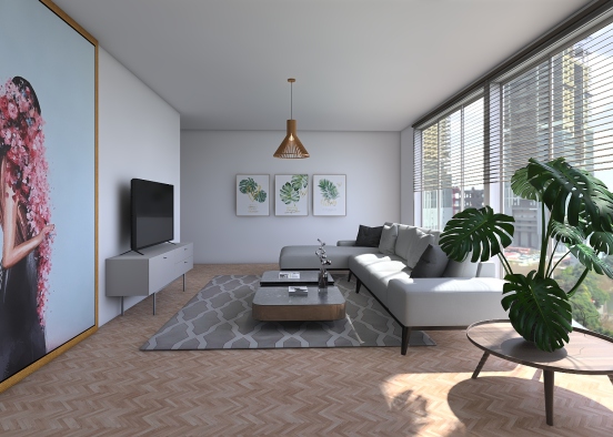 Apartment with work room Design Rendering
