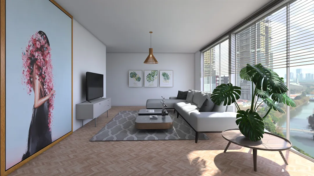 Apartment with work room 3d design renderings