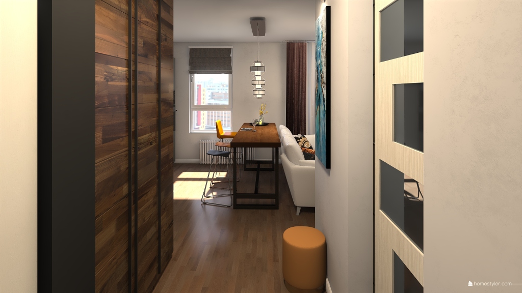 Modern ArtDeco Black Orange Blue Beige Studio 3d design renderings