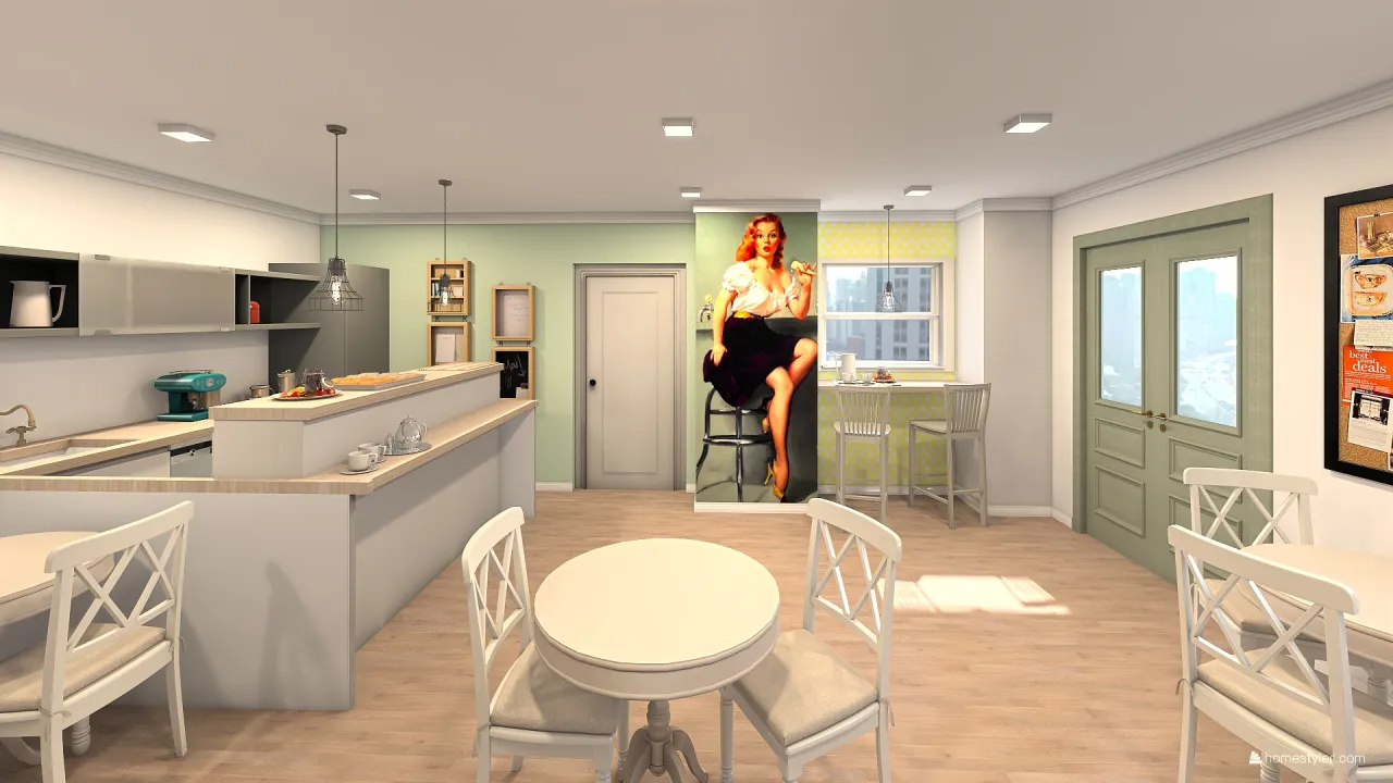 CAFE VINTAGE 3d design renderings