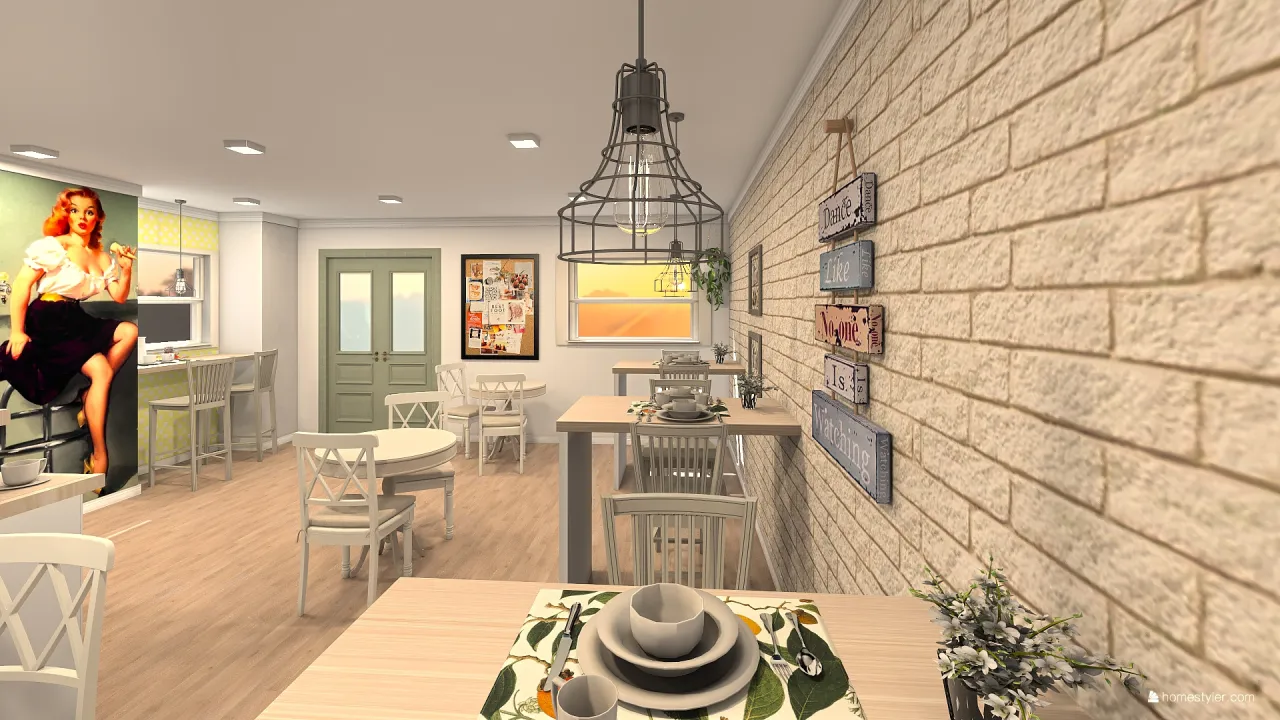 CAFE VINTAGE 3d design renderings