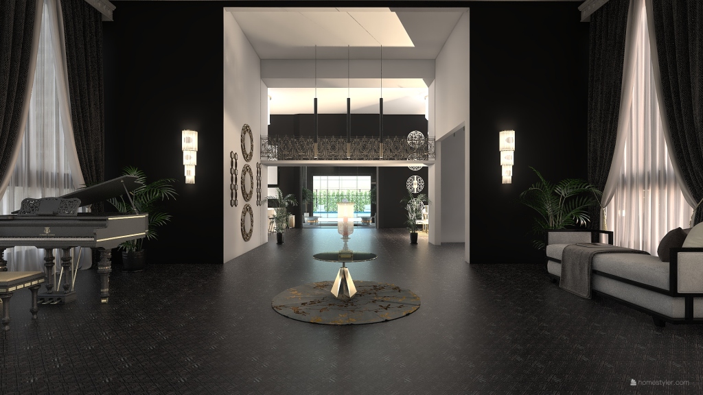 Modern Black Door Way 3d design renderings