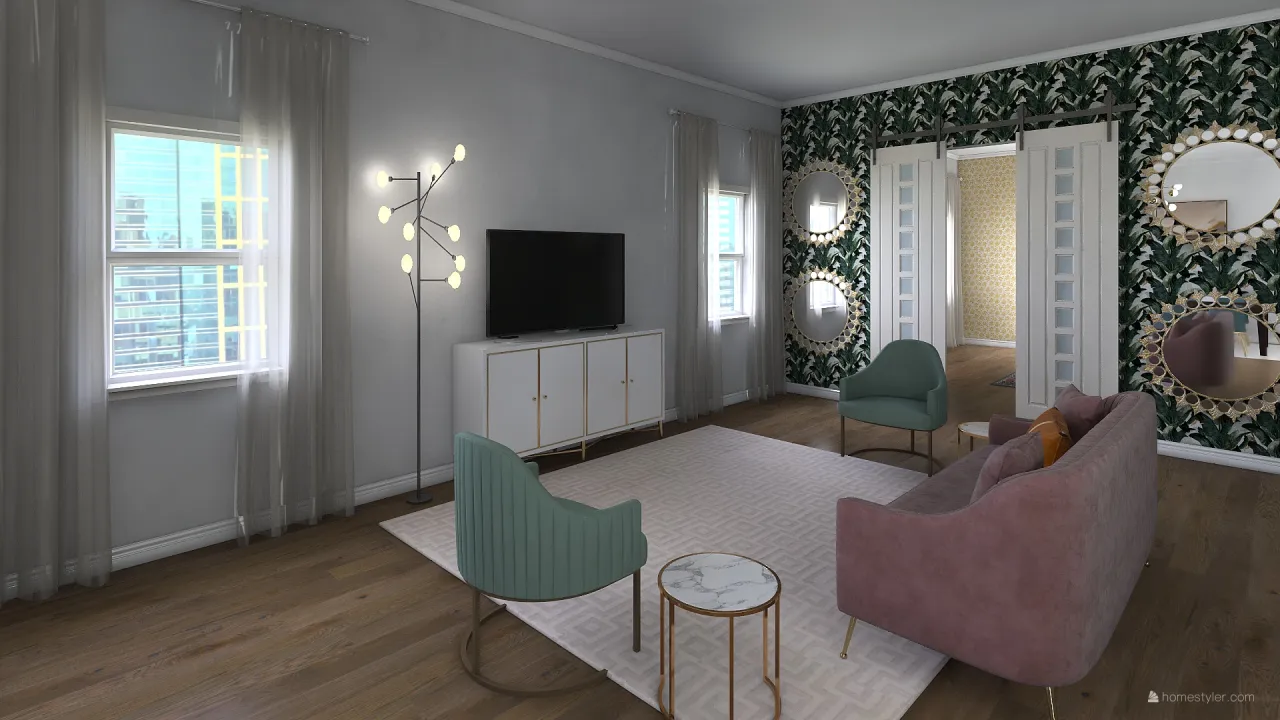 modern chic apartment 3d design renderings