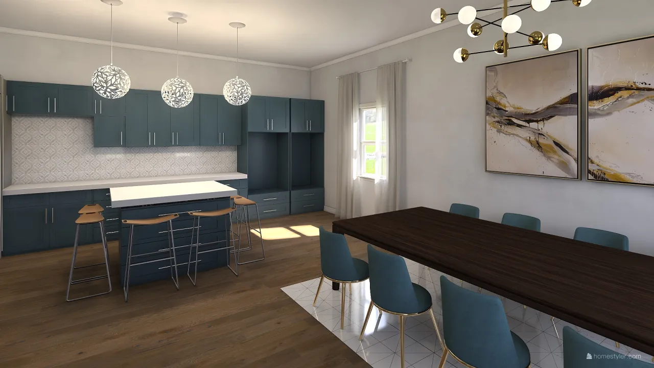 modern chic apartment 3d design renderings