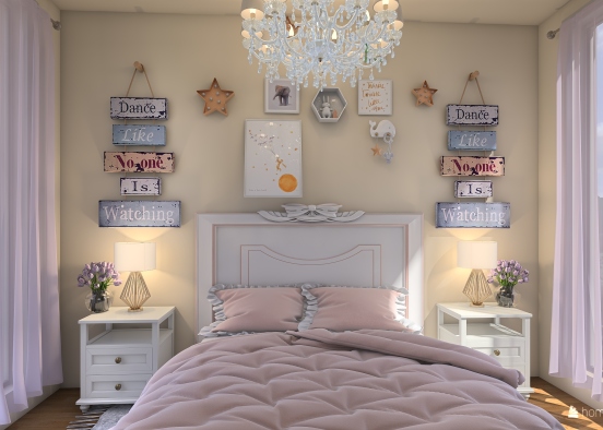 small & cute bedroom Design Rendering