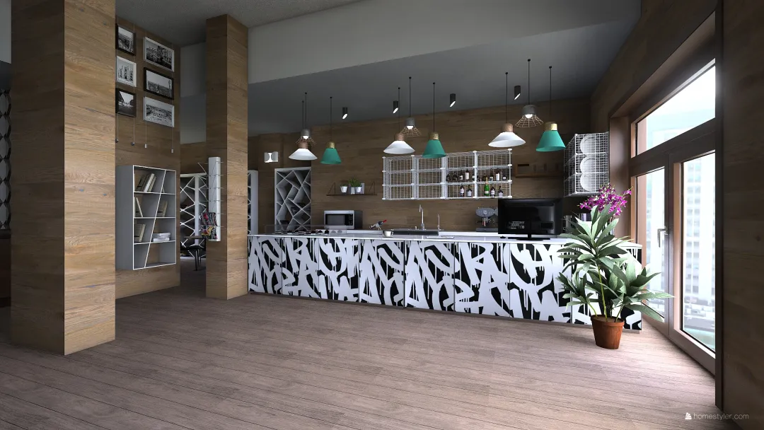 Bar Tabacchi 3d design renderings