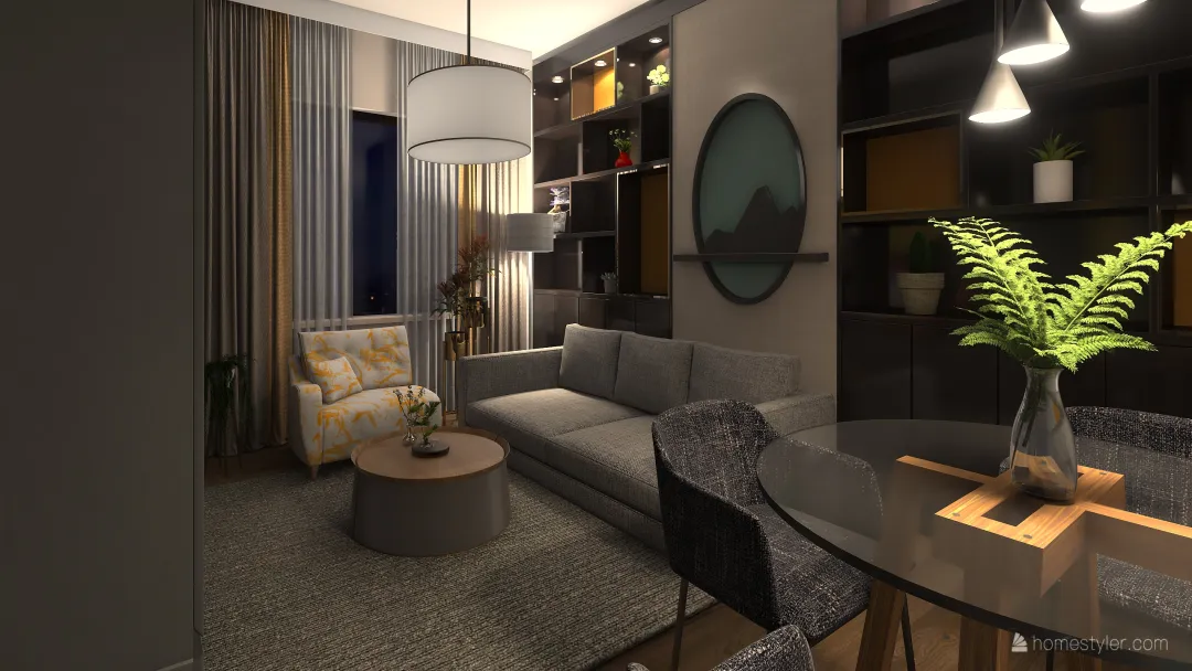 40m2 apartment 3d design renderings