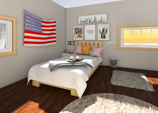 sunroom and bedroom Design Rendering