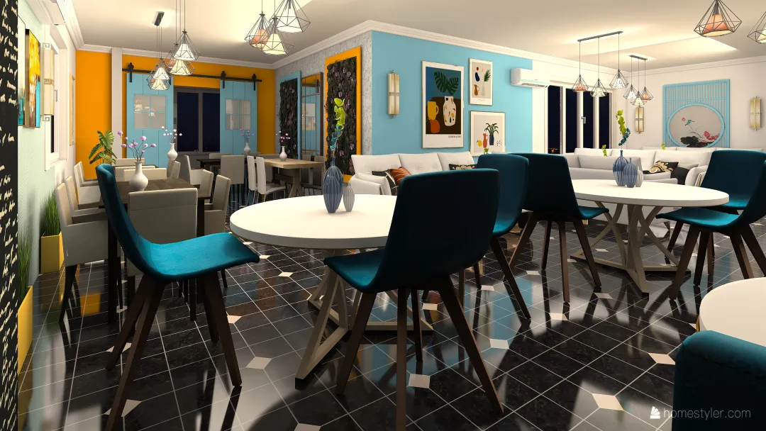 nice cafe 3d design renderings