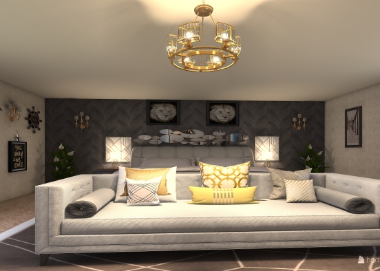 Beautiful Cozy and warm master bedroom Design Rendering