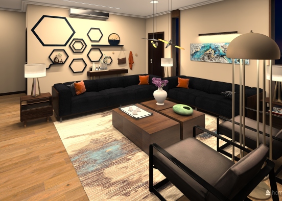 Worm living room Design Rendering