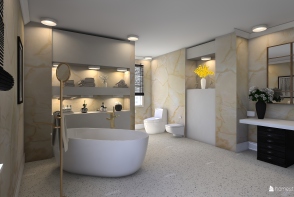 Baño lujoso Design Rendering