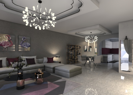 3 Modern bedroom appartment  Design Rendering