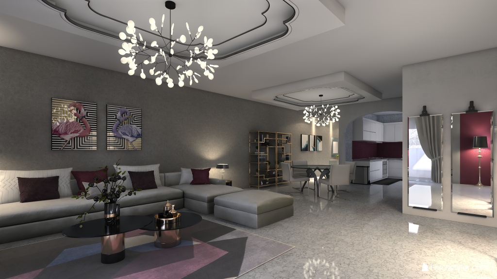 3 Modern bedroom appartment 3d design renderings