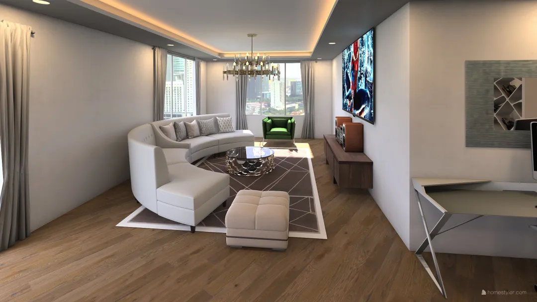 full house-ceiling round 3d design renderings