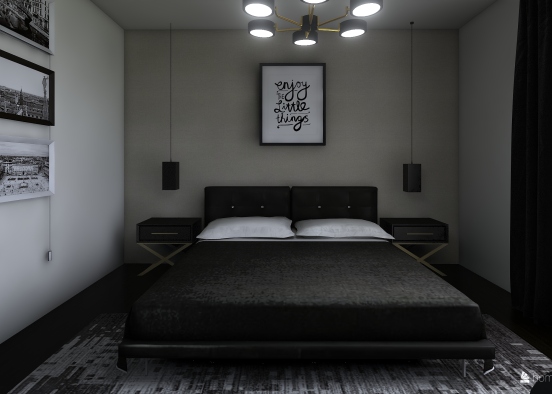 black-bedroom Design Rendering
