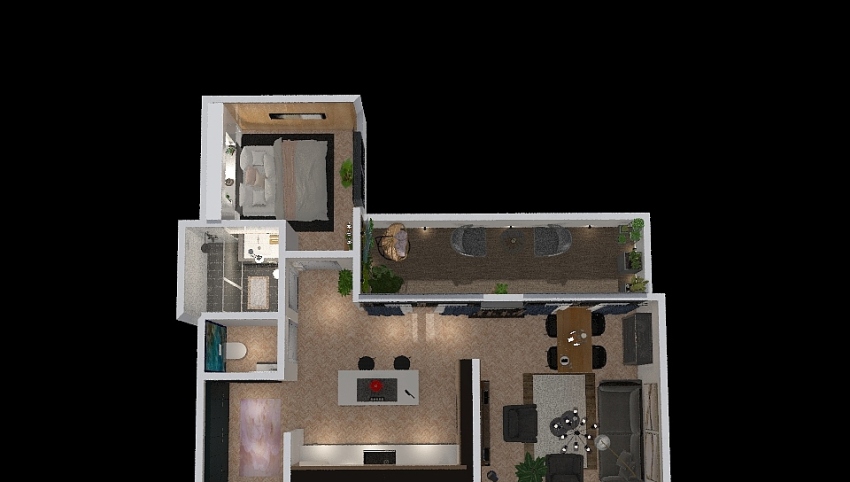 new apartment with balcony 3d design picture 73.45
