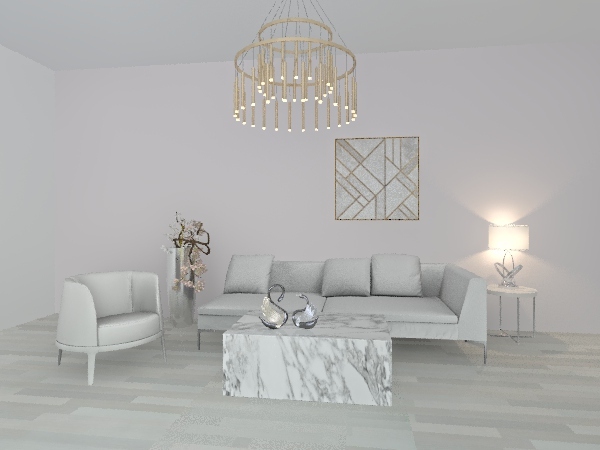livingroom white 3d design renderings
