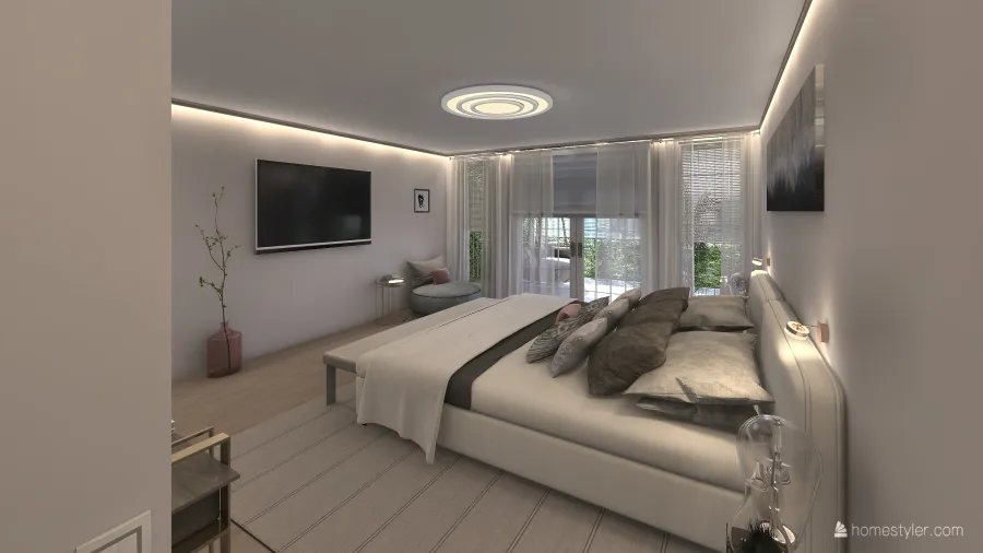 Master Bedroom and the dresser 3d design renderings