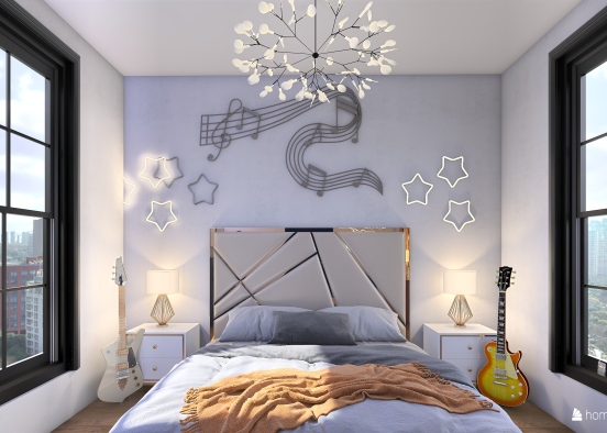 Musical Teen Bedroom Design Rendering