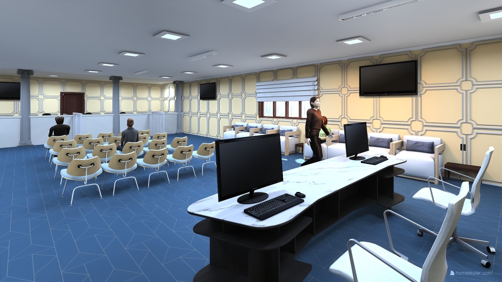 Bank's reception 3d design renderings
