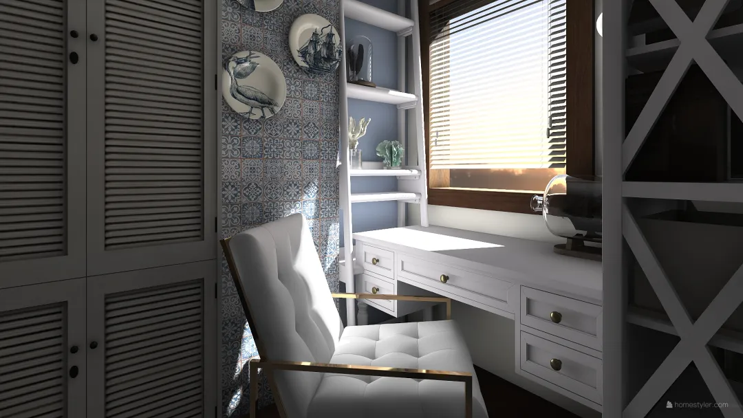 sea inspired room 3d design renderings