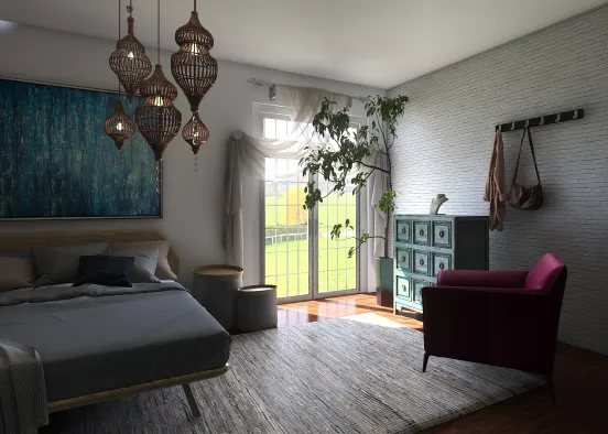 # Quarto Boho chic Design Rendering