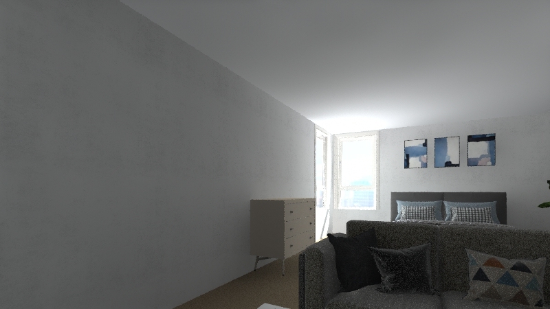 Apartment in Blue 3d design renderings