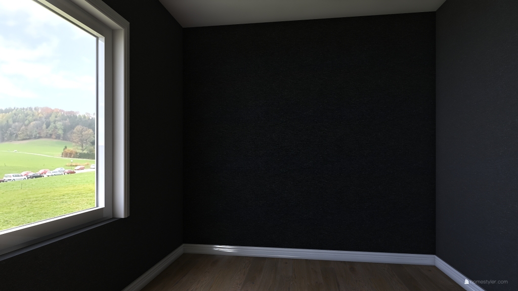 black wall covering demo 3d design renderings