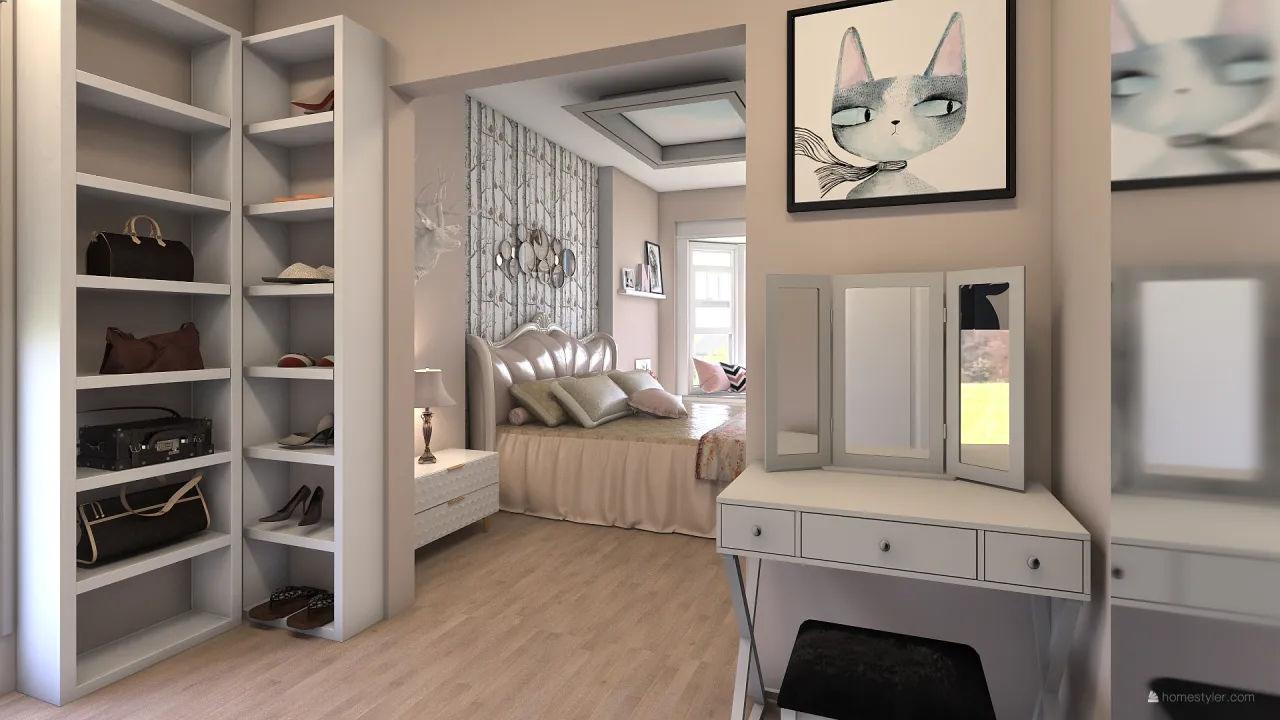 quarto rosa 3d design renderings