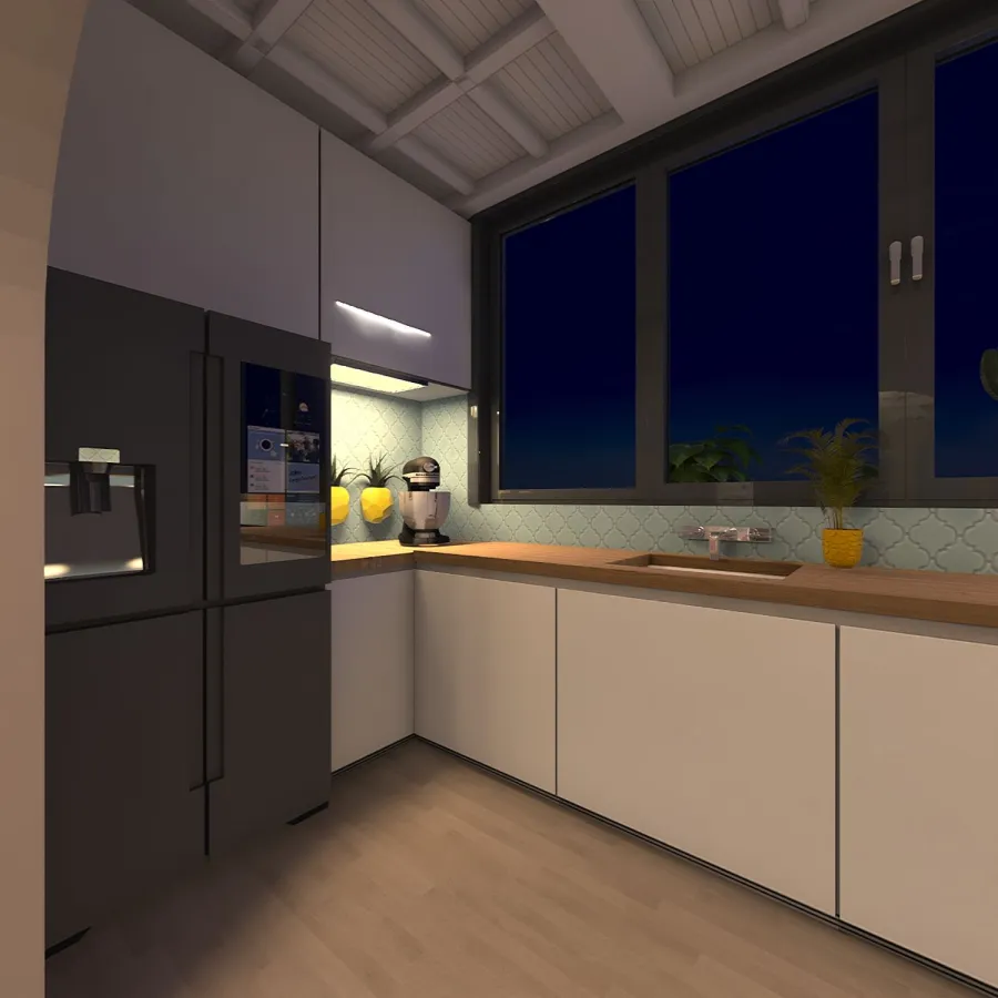 Living area & bedroom & porch 3d design renderings