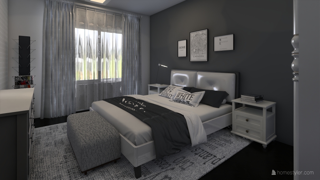 cinza e branco 3d design renderings