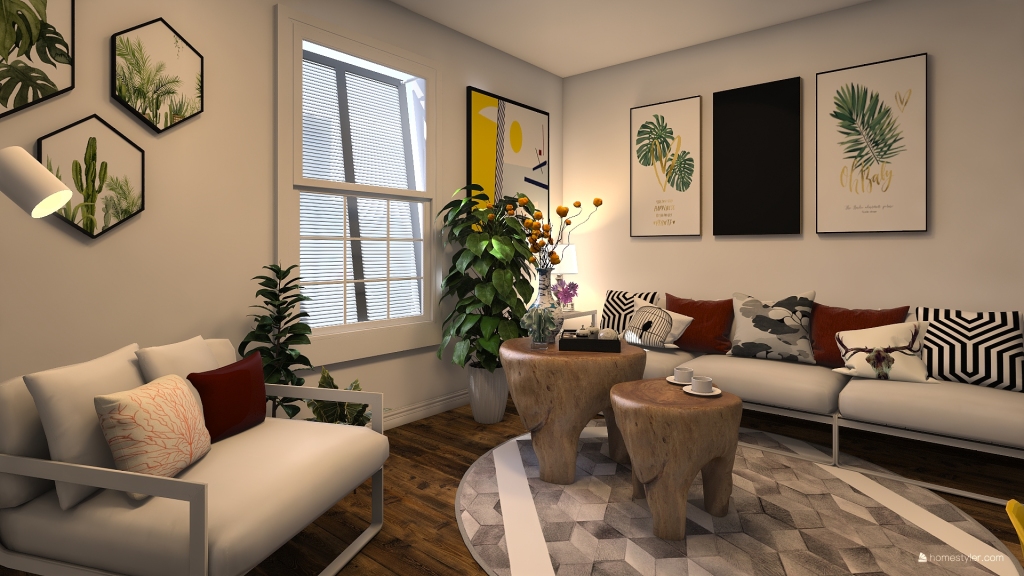 Bilocale recuperato in città con idee di riuso 3d design renderings