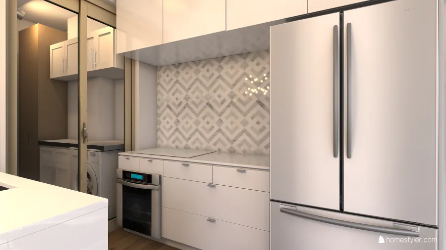 Cozinha e living 3d design renderings