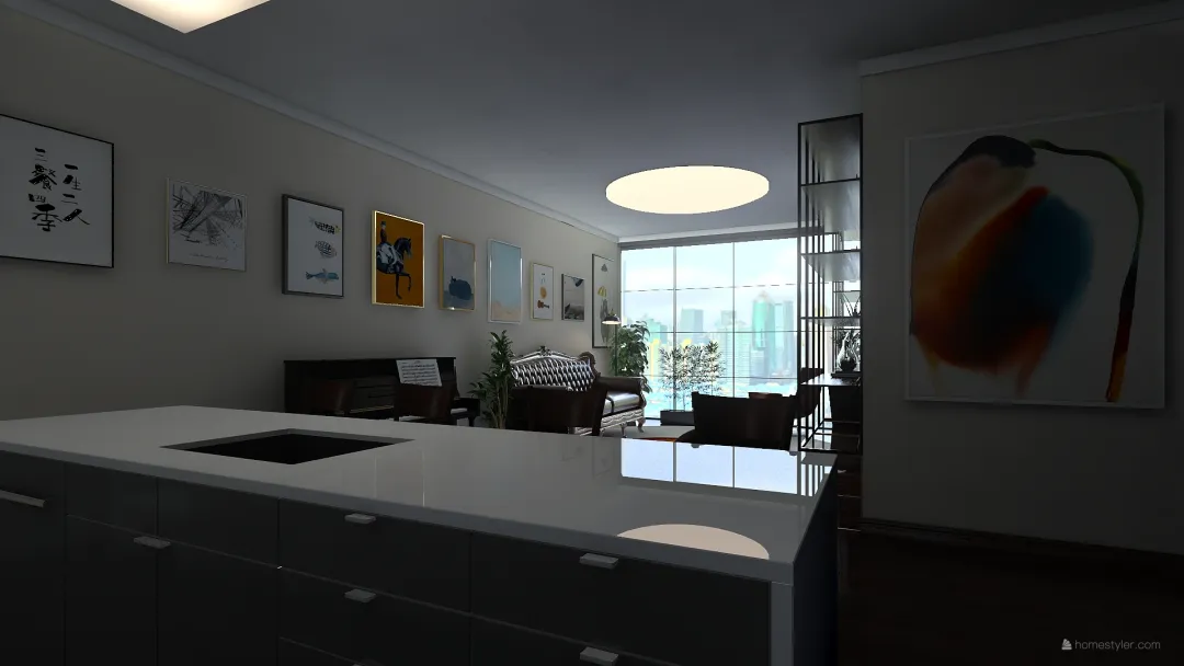 2 bed apartment 3d design renderings