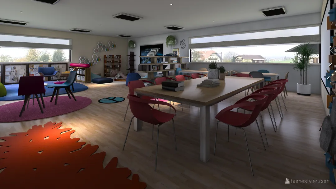 School montessori 3d design renderings