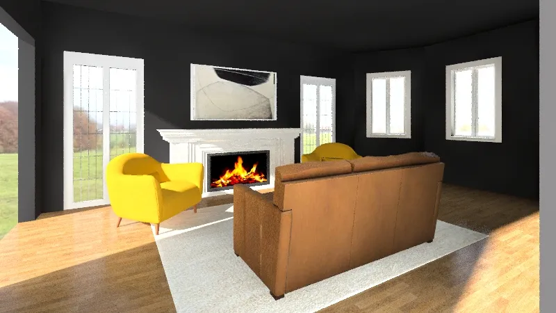 Living Room v1 3d design renderings