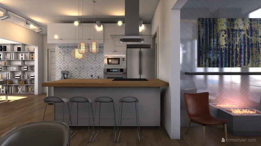 Cozinha/Jantar 3d design renderings