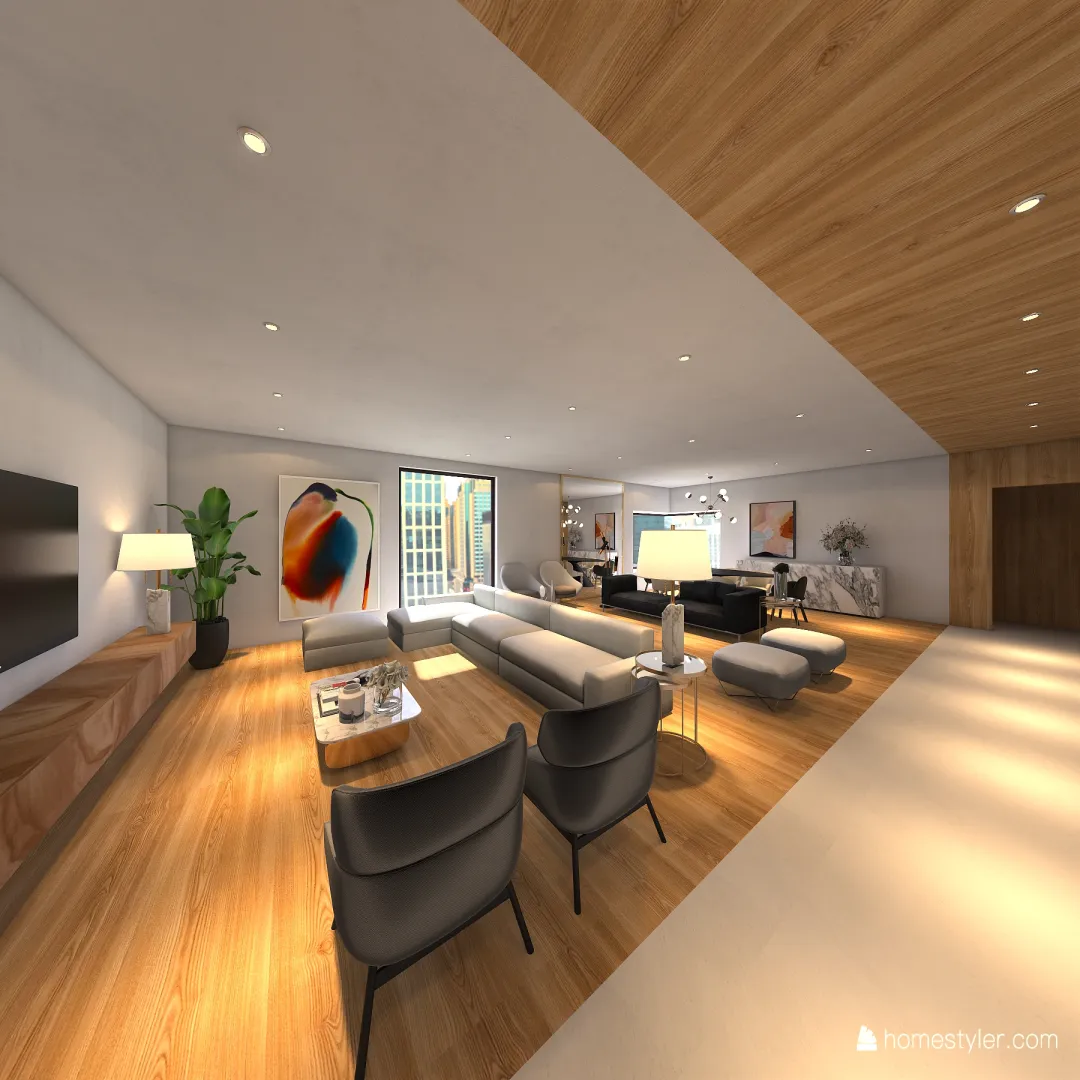 wood space 3d design renderings