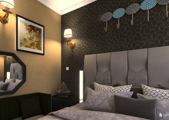 A beautiful guestroom Design Rendering