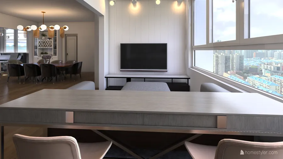 Home office/TV 3d design renderings