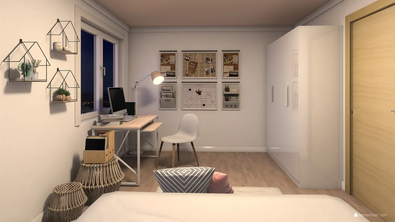 habitacion rosa 3d design renderings