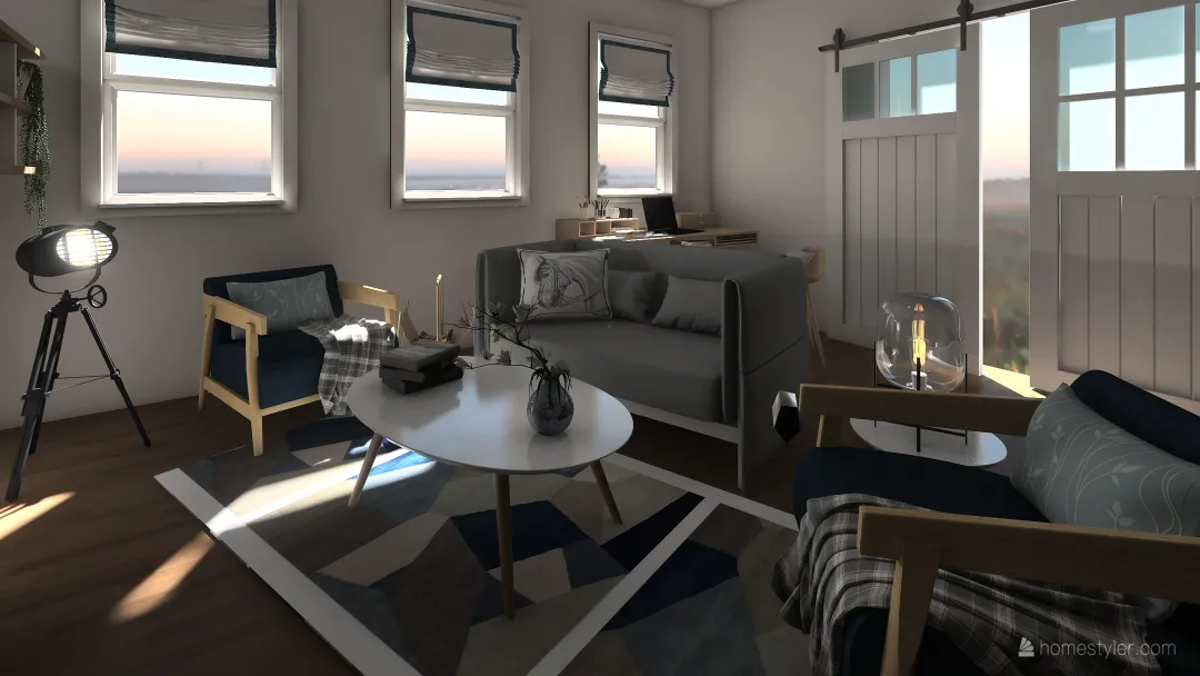 16'x16' living room 3d design renderings