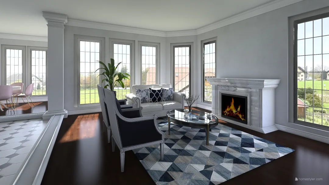 Traditional Home Main Floor 3d design renderings