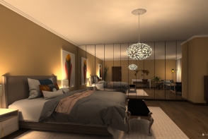 Warm Bedroom Design Rendering