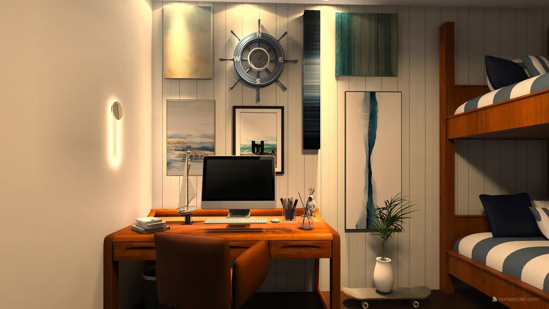 quarto marinheiro 3d design renderings
