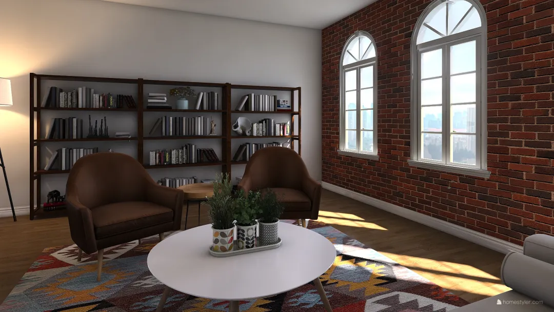reading room 3d design renderings