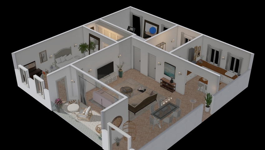 Vintage Apartment For Two Persons 3d design picture 140.14