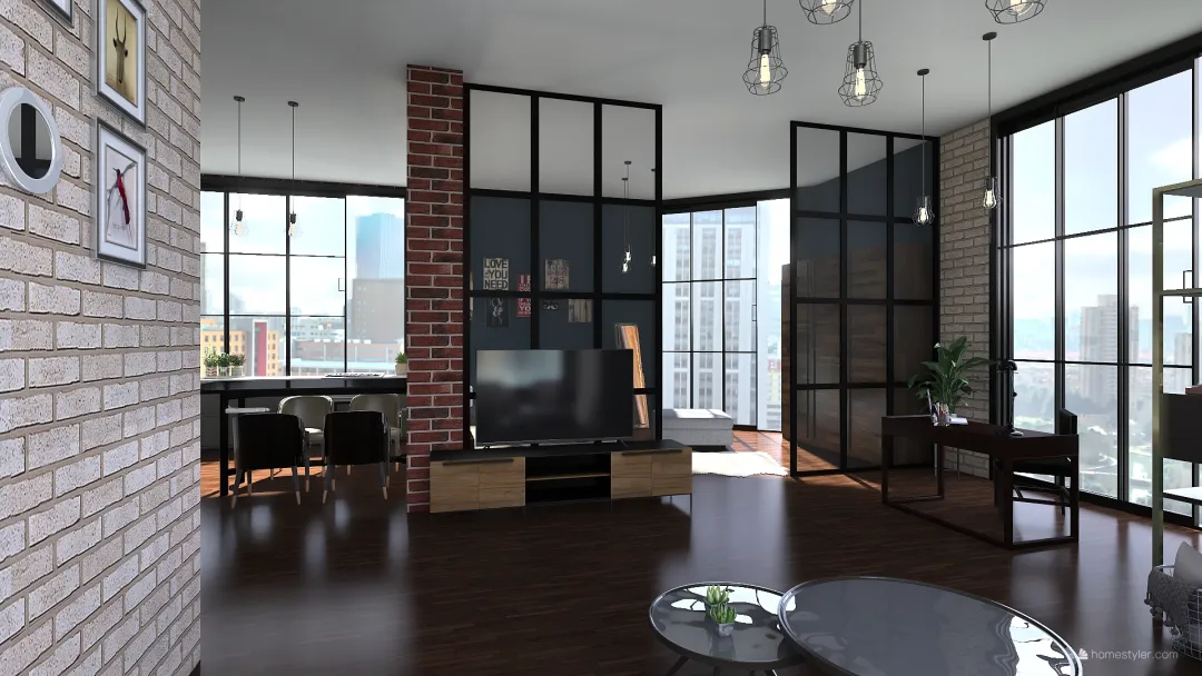 Industrial Loft 3d design renderings